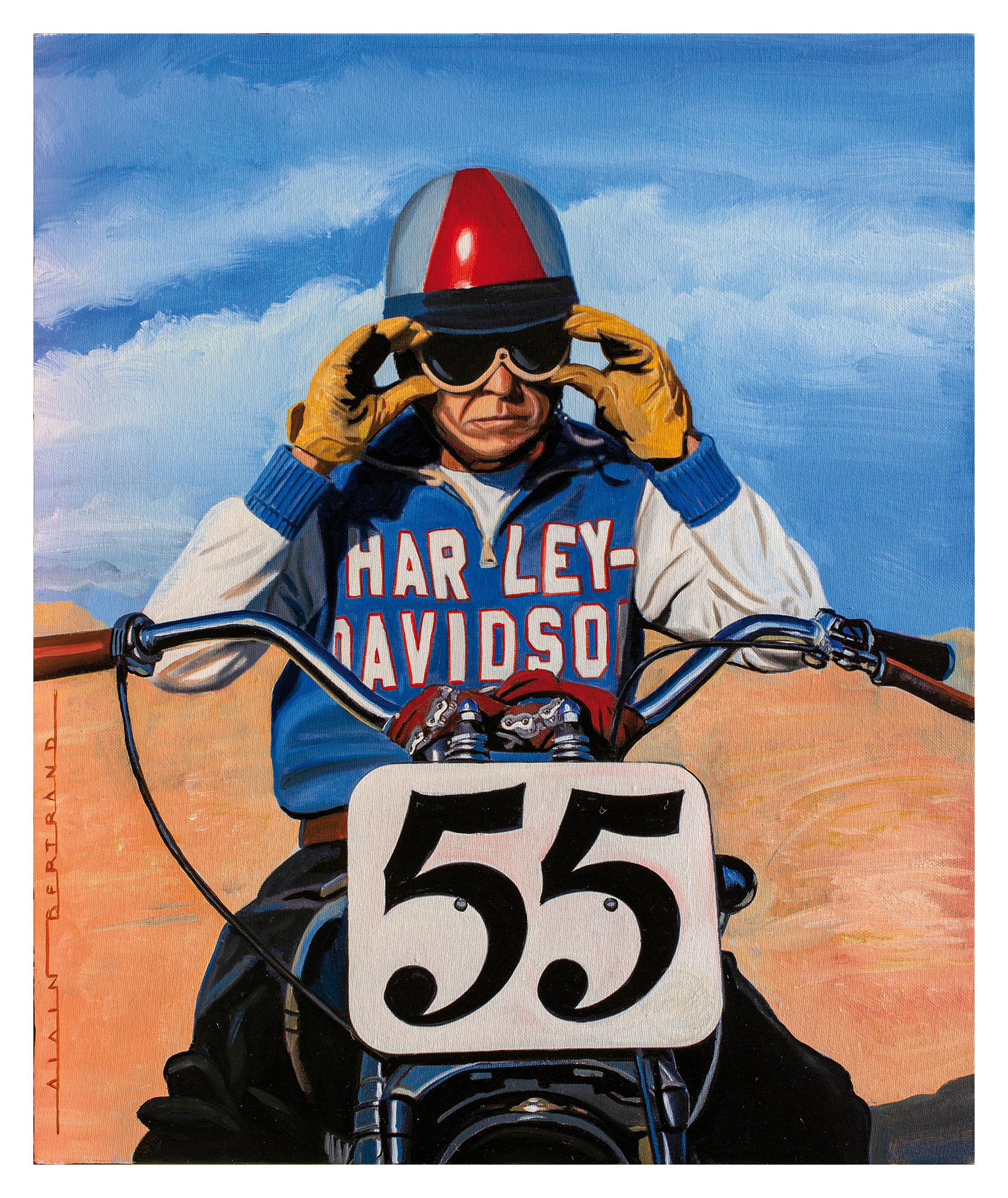 MOTORCYCLIST HARLEY 55X46